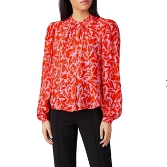 Veronica Beard Ashlynn Blouse Red Floral
Printed Silk Size 4 - Picture 1 of 15